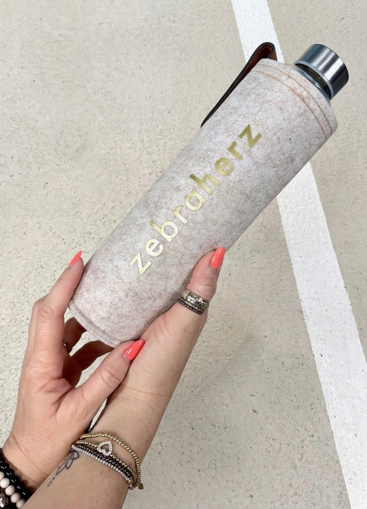 zebraherz Trinkflasche aus Glas 750ml