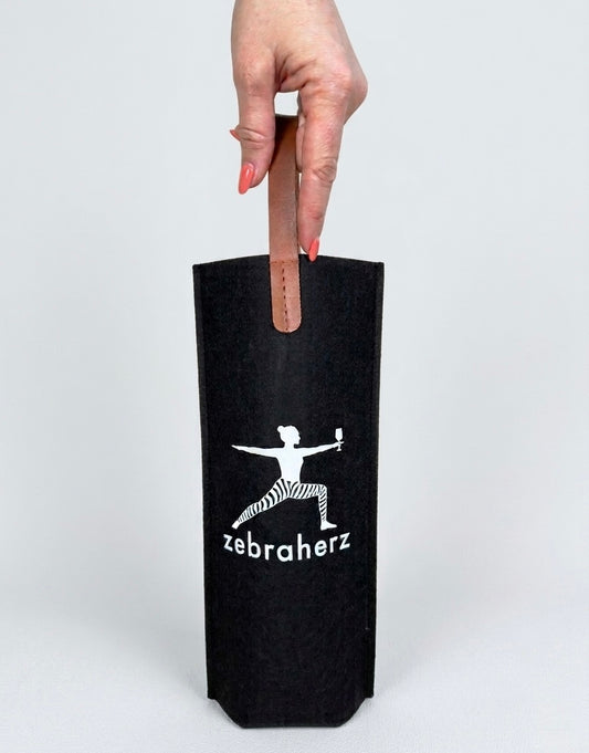 zebraherz Yoga & Wein Flaschenhülle